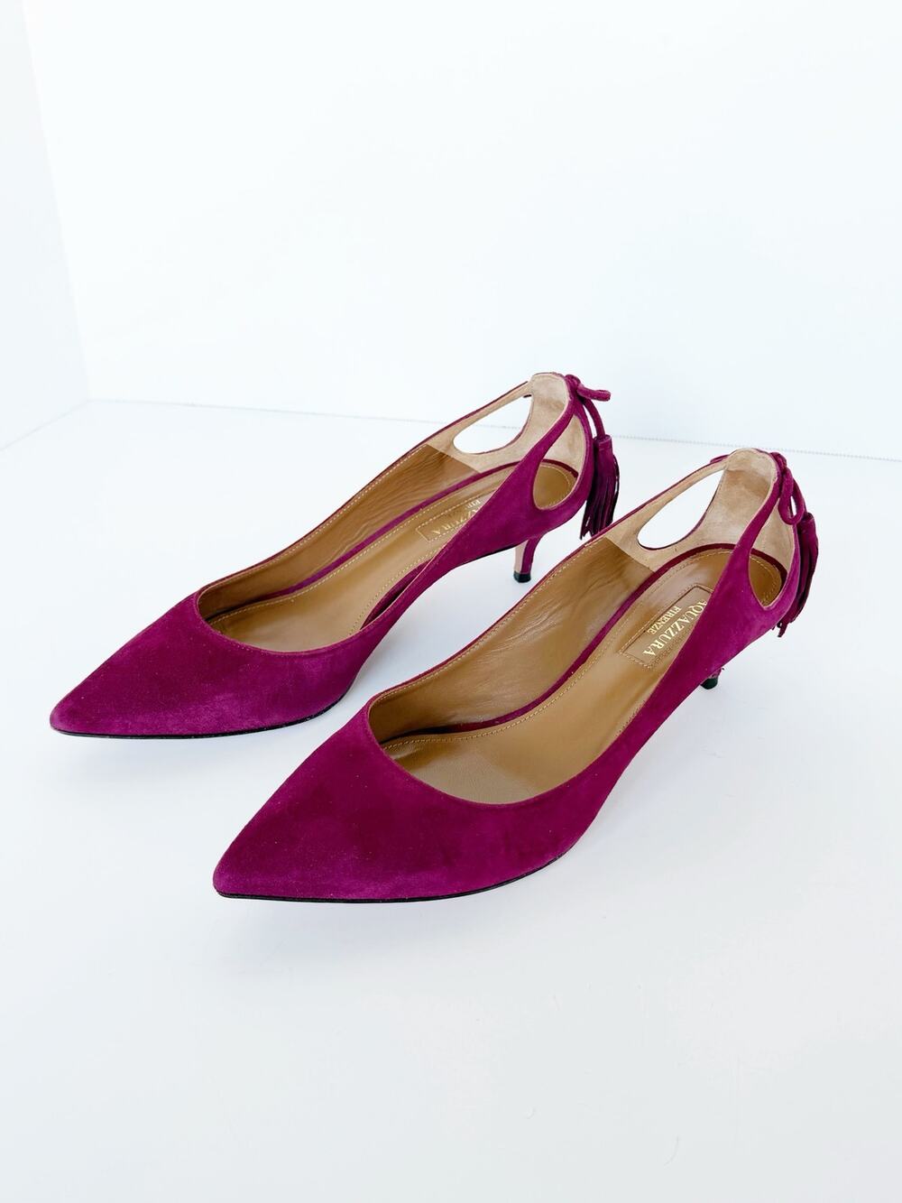 Aquazzura Forever Marilyn 45 Suede Pump Magenta 36.5